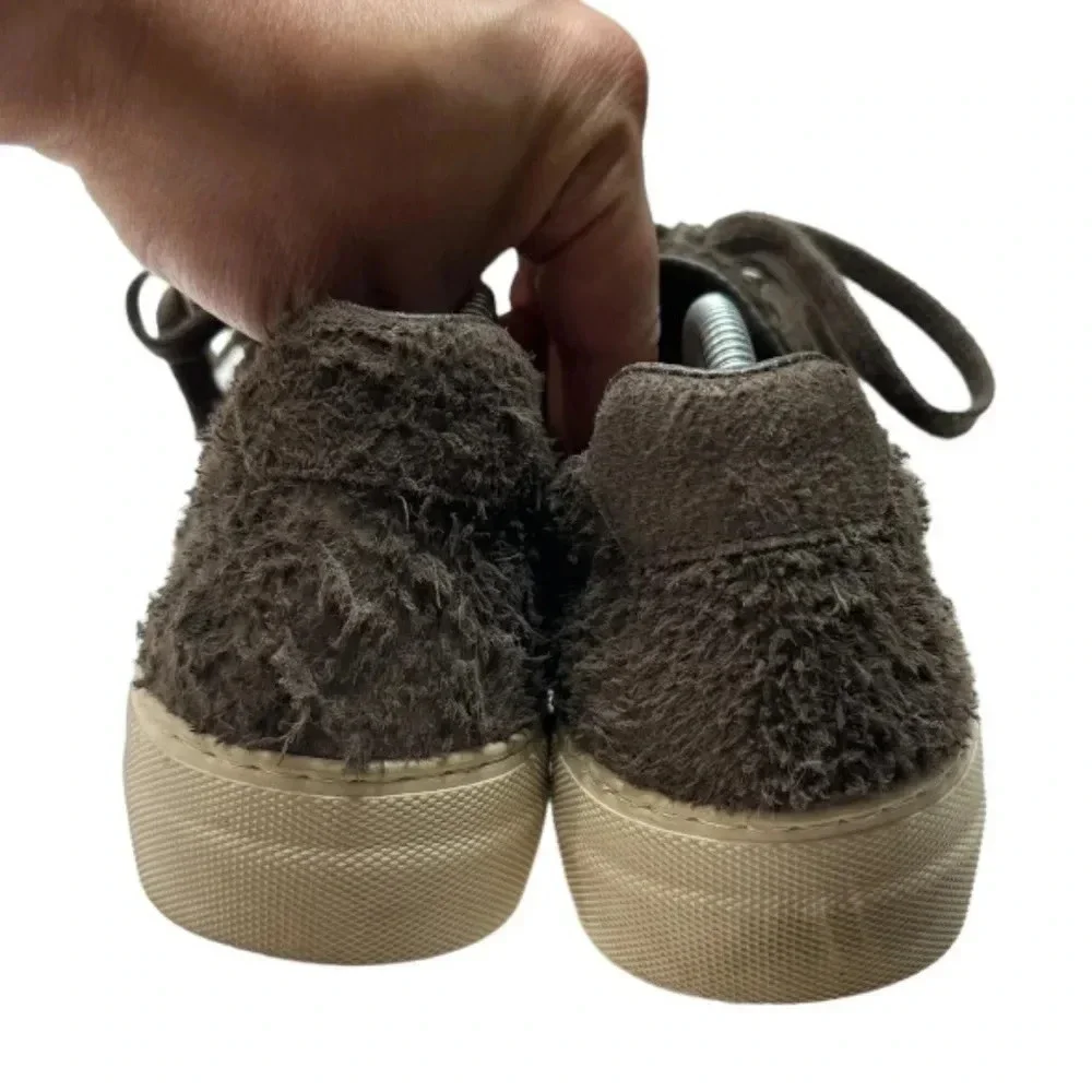 Helmut Lang Distressed Suede Platform Sneakers